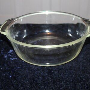 Vintage Fire-King 2 QT. Clear Glass Casserole Dish